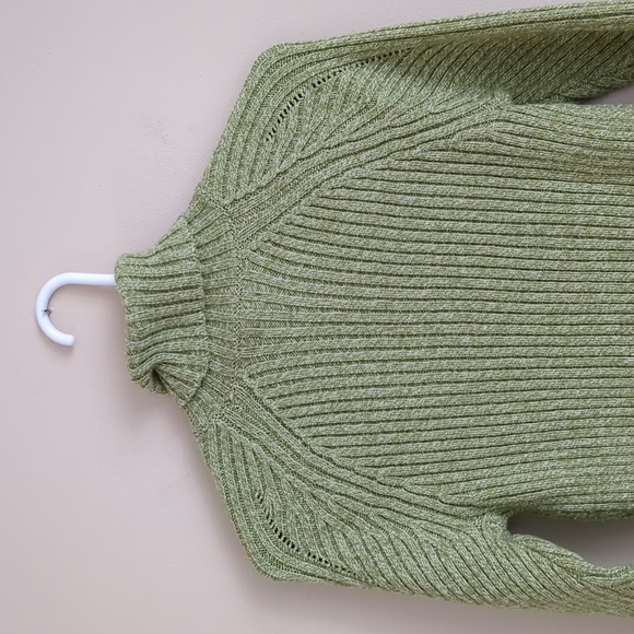 Small Sundance Ribbed Green Silk Blend Turtleneck Sweater Soft Cozy Comfy - Picture 10 of 12